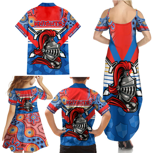 nrl-knight-family-matching-summer-maxi-dress-and-hawaiian-shirt-proud-newcastle-aboriginal-vibe
