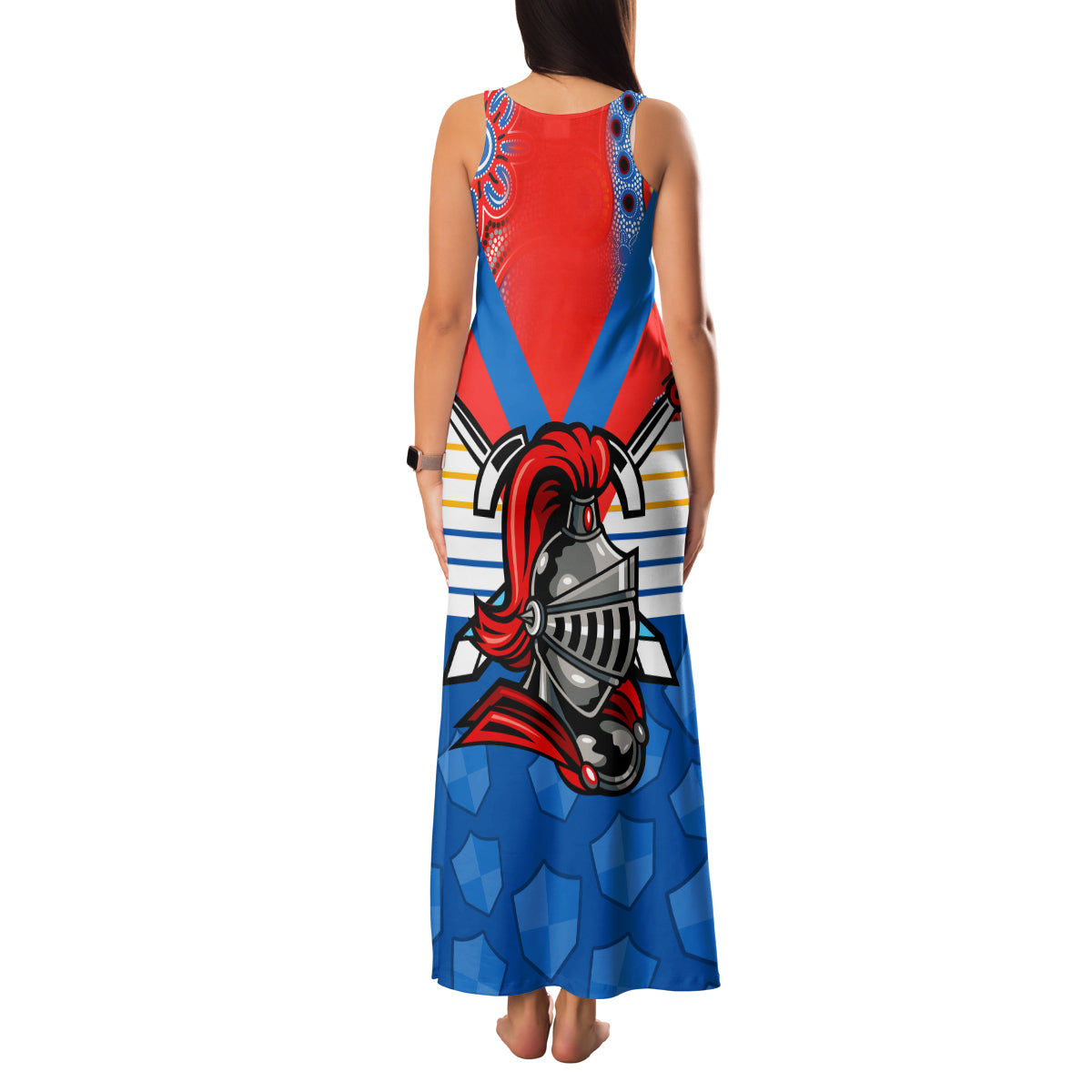 nrl-knight-family-matching-tank-maxi-dress-and-hawaiian-shirt-proud-newcastle-aboriginal-vibe