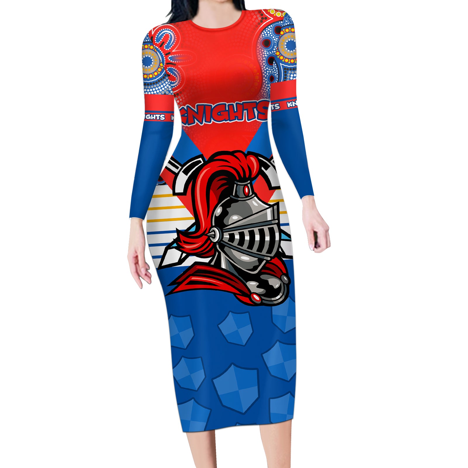 nrl-knight-long-sleeve-bodycon-dress-proud-newcastle-aboriginal-vibe