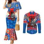 custom-nrl-knight-couples-matching-mermaid-dress-and-long-sleeve-button-shirts-proud-newcastle-aboriginal-vibe