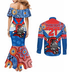 custom-nrl-knight-couples-matching-mermaid-dress-and-long-sleeve-button-shirts-proud-newcastle-aboriginal-vibe