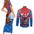 custom-nrl-knight-couples-matching-short-sleeve-bodycon-dress-and-long-sleeve-button-shirts-proud-newcastle-aboriginal-vibe
