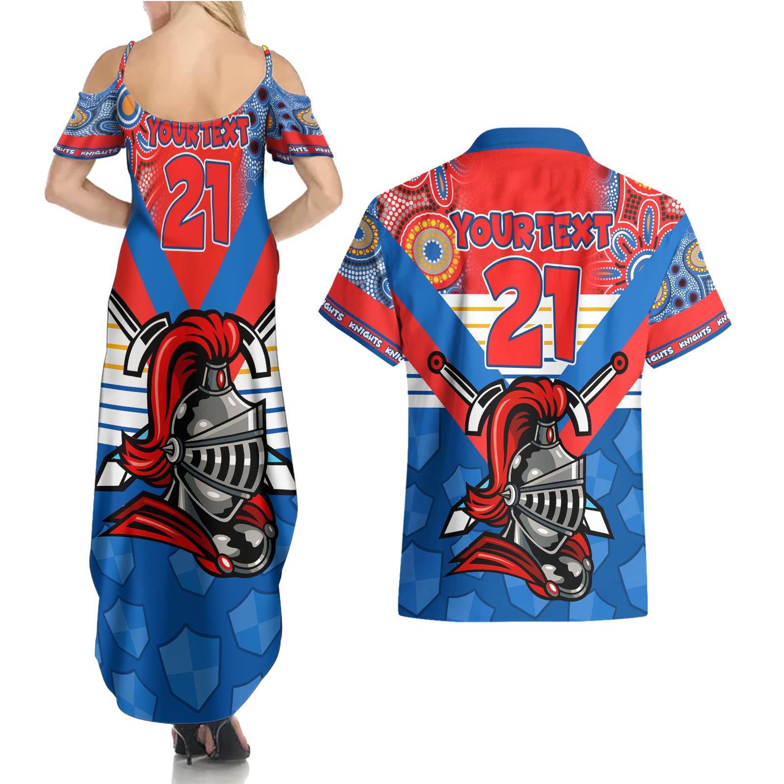 custom-nrl-knight-couples-matching-summer-maxi-dress-and-hawaiian-shirt-proud-newcastle-aboriginal-vibe