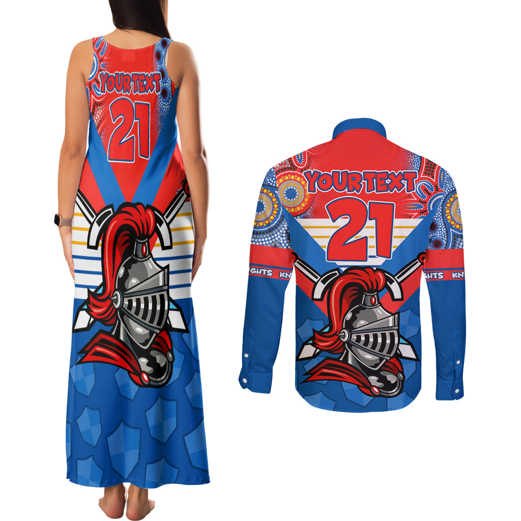 custom-nrl-knight-couples-matching-tank-maxi-dress-and-long-sleeve-button-shirts-proud-newcastle-aboriginal-vibe