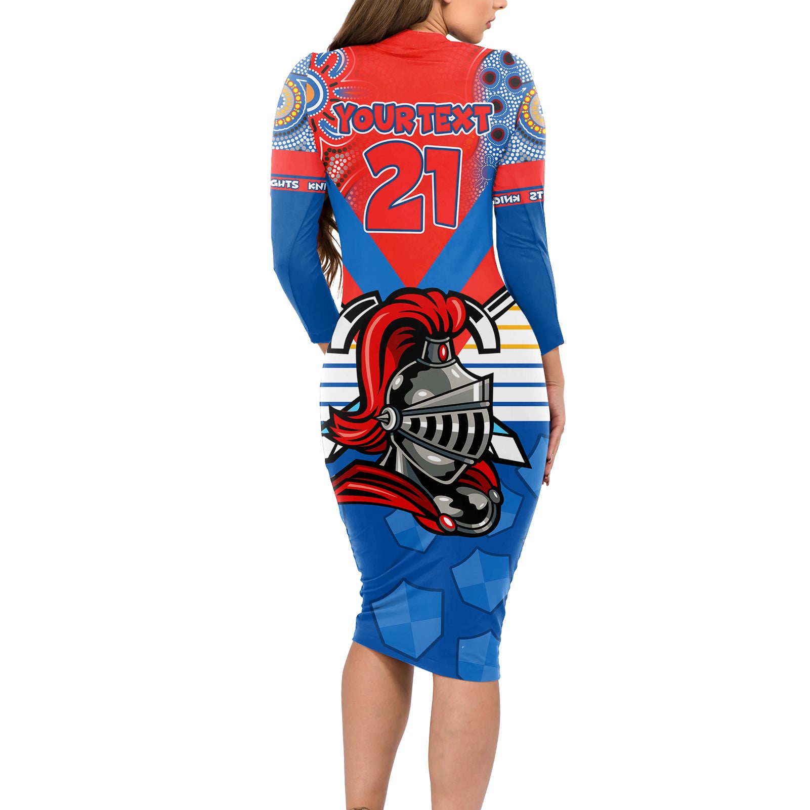 custom-nrl-knight-long-sleeve-bodycon-dress-proud-newcastle-aboriginal-vibe