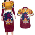 nrl-broncos-champions-2023-couples-matching-long-sleeve-bodycon-dress-and-hawaiian-shirt-proud-newcastle-aboriginal-vibe