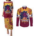 nrl-broncos-champions-2023-couples-matching-puletasi-dress-and-long-sleeve-button-shirts-proud-newcastle-aboriginal-vibe