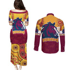 nrl-broncos-champions-2023-couples-matching-puletasi-dress-and-long-sleeve-button-shirts-proud-newcastle-aboriginal-vibe