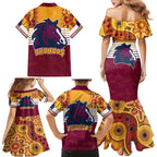 nrl-broncos-champions-2023-family-matching-mermaid-dress-and-hawaiian-shirt-proud-newcastle-aboriginal-vibe