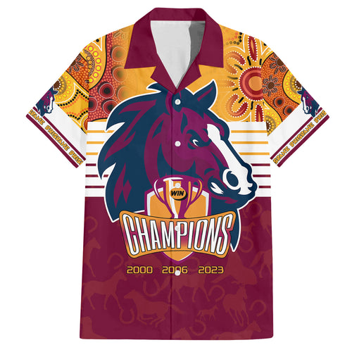 nrl-broncos-champions-2023-family-matching-off-shoulder-long-sleeve-dress-and-hawaiian-shirt-proud-newcastle-aboriginal-vibe