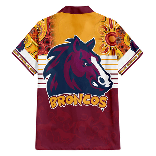 nrl-broncos-champions-2023-family-matching-off-shoulder-maxi-dress-and-hawaiian-shirt-proud-newcastle-aboriginal-vibe