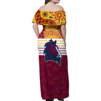 nrl-broncos-champions-2023-family-matching-off-shoulder-maxi-dress-and-hawaiian-shirt-proud-newcastle-aboriginal-vibe