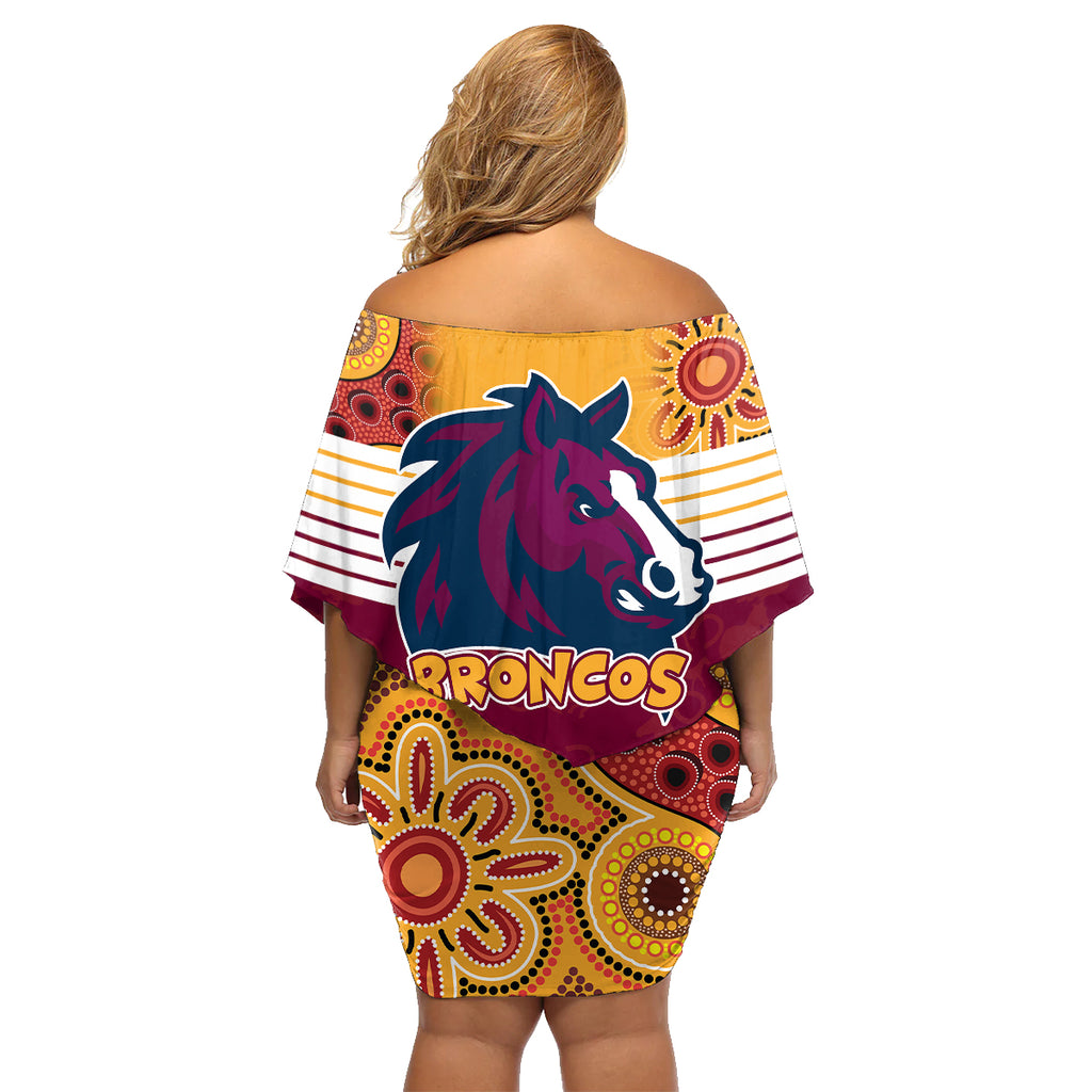 nrl-broncos-champions-2023-family-matching-off-shoulder-short-dress-and-hawaiian-shirt-proud-newcastle-aboriginal-vibe
