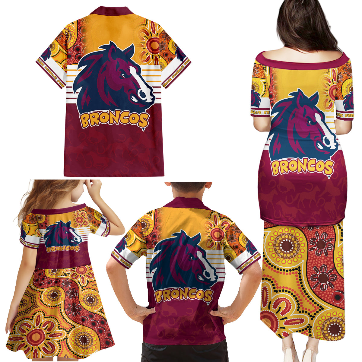 nrl-broncos-champions-2023-family-matching-puletasi-dress-and-hawaiian-shirt-proud-newcastle-aboriginal-vibe