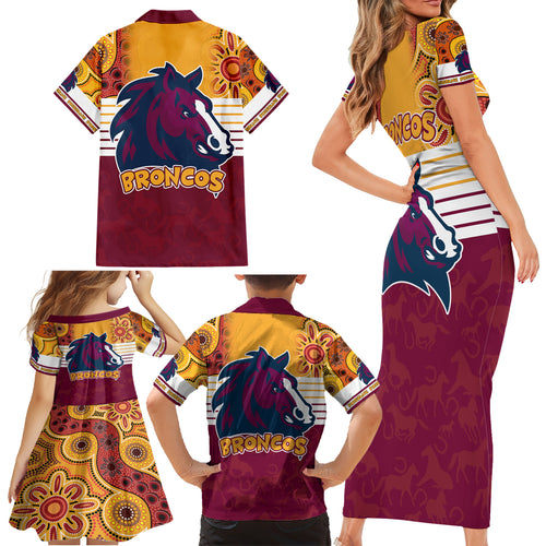nrl-broncos-champions-2023-family-matching-short-sleeve-bodycon-dress-and-hawaiian-shirt-proud-newcastle-aboriginal-vibe