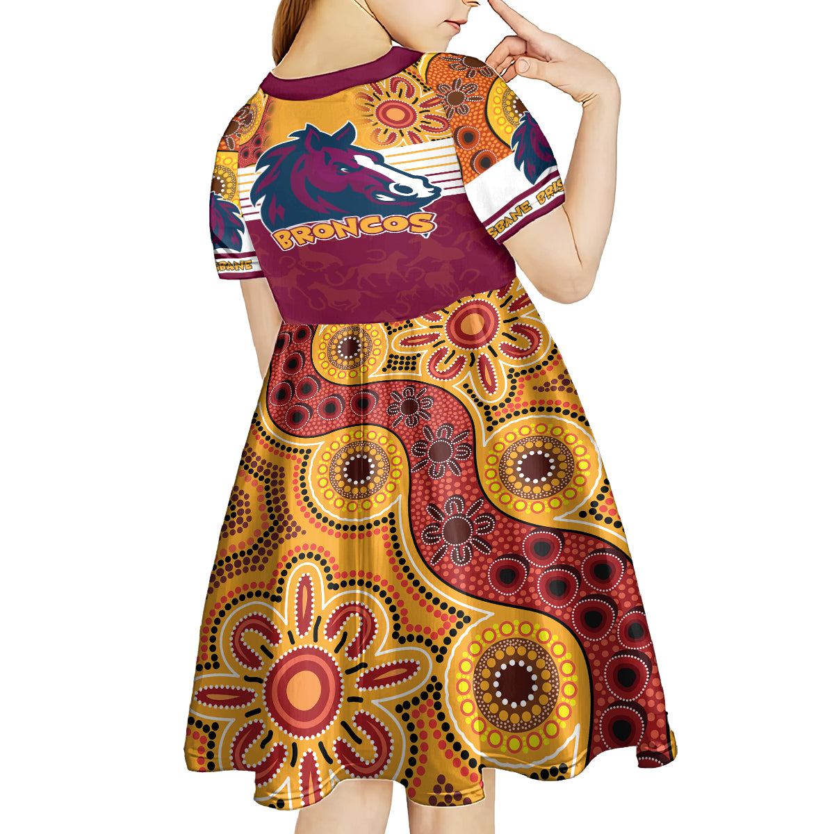 nrl-broncos-champions-2023-kid-short-sleeve-dress-proud-newcastle-aboriginal-vibe