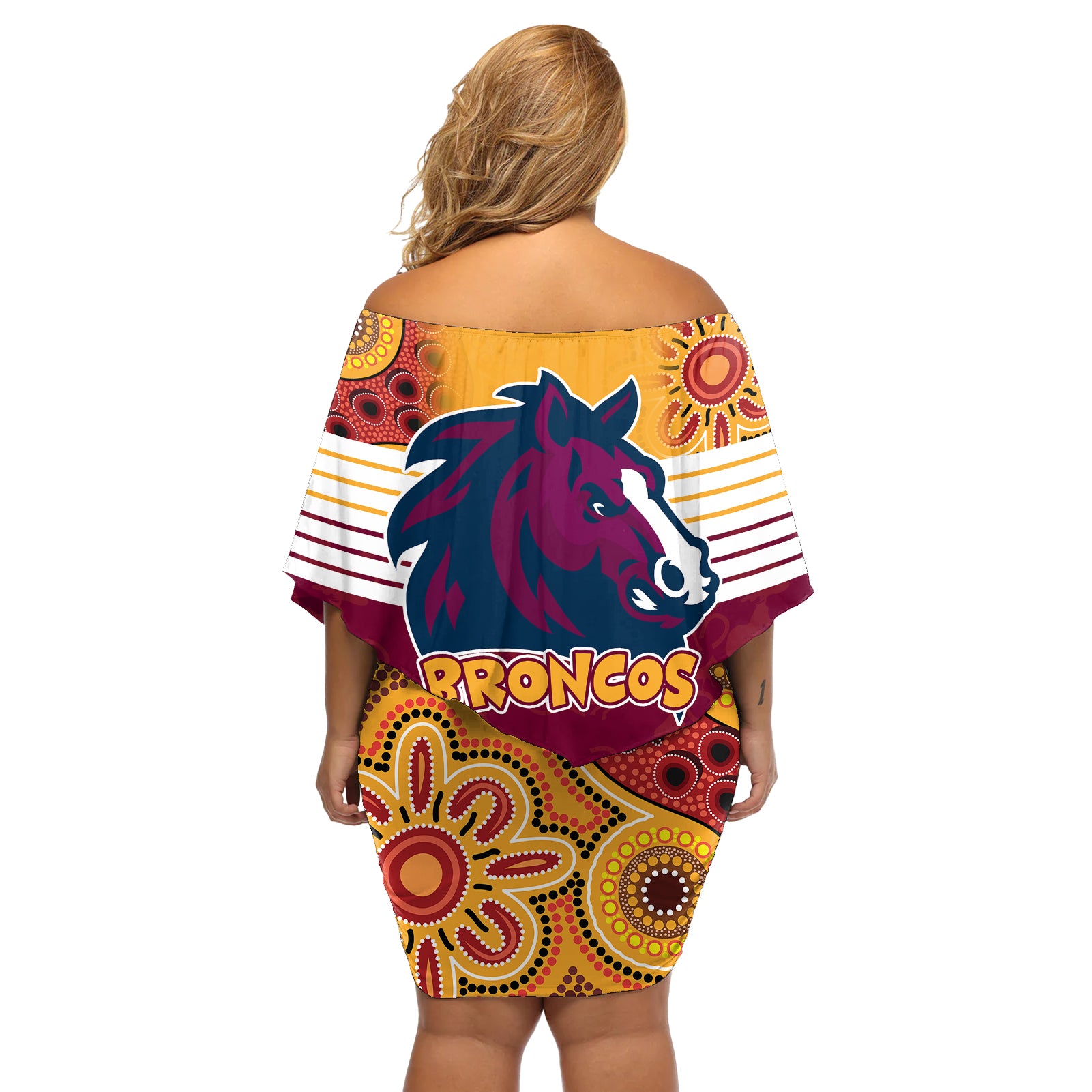 nrl-broncos-champions-2023-off-shoulder-short-dress-proud-newcastle-aboriginal-vibe