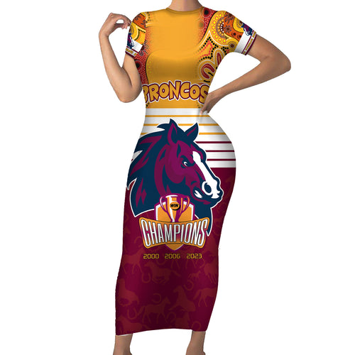 nrl-broncos-champions-2023-short-sleeve-bodycon-dress-proud-newcastle-aboriginal-vibe