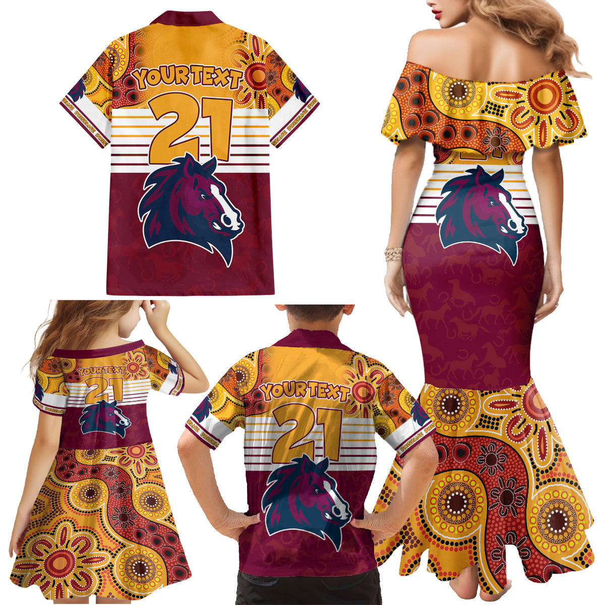 custom-nrl-broncos-champions-2023-family-matching-mermaid-dress-and-hawaiian-shirt-proud-newcastle-aboriginal-vibe