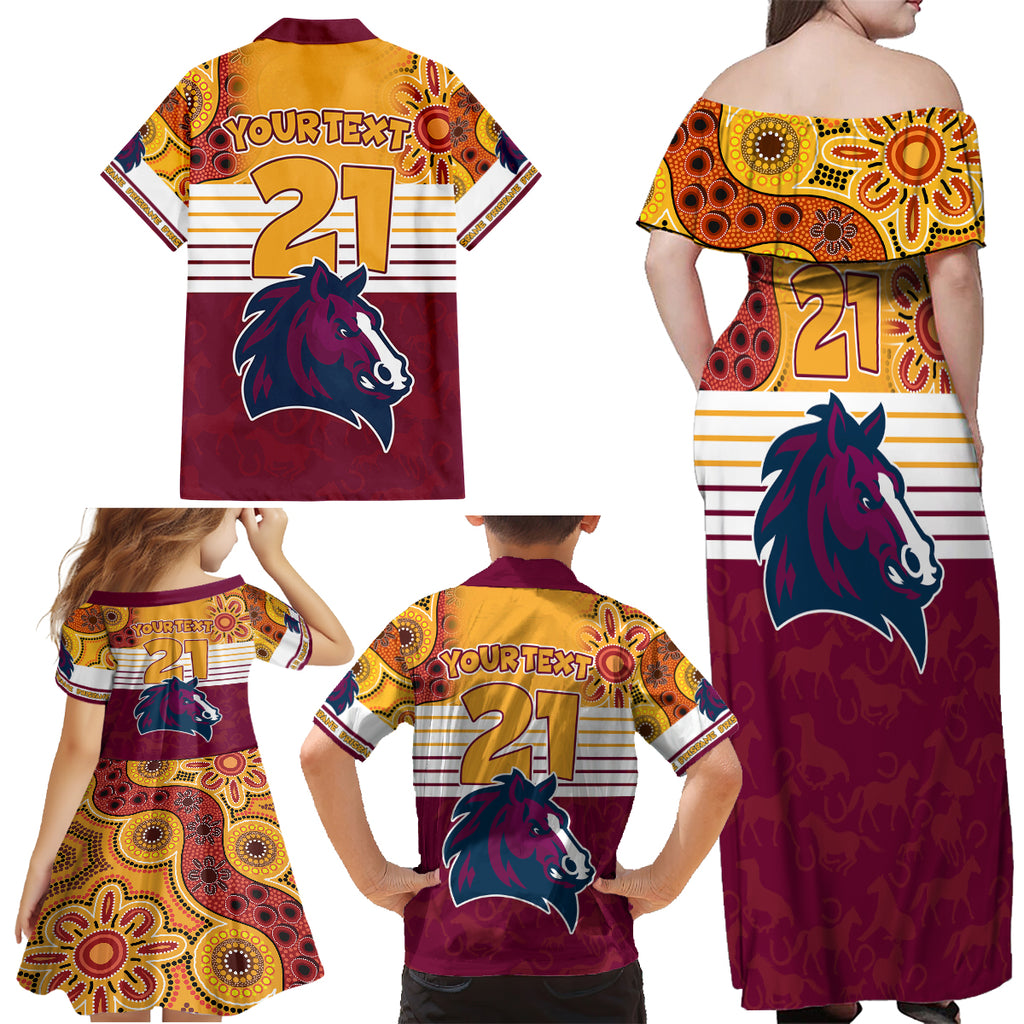 custom-nrl-broncos-champions-2023-family-matching-off-shoulder-maxi-dress-and-hawaiian-shirt-proud-newcastle-aboriginal-vibe