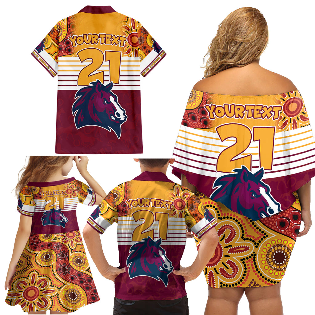 custom-nrl-broncos-champions-2023-family-matching-off-shoulder-short-dress-and-hawaiian-shirt-proud-newcastle-aboriginal-vibe