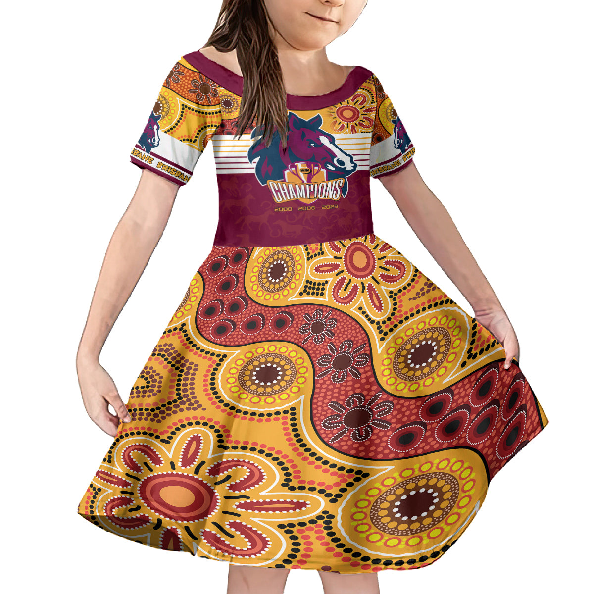 custom-nrl-broncos-champions-2023-kid-short-sleeve-dress-proud-newcastle-aboriginal-vibe