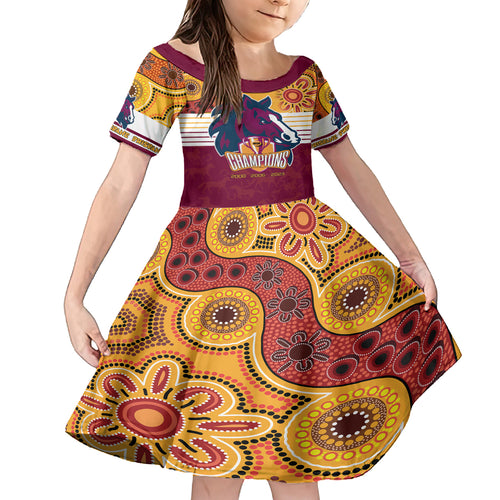 custom-nrl-broncos-champions-2023-kid-short-sleeve-dress-proud-newcastle-aboriginal-vibe