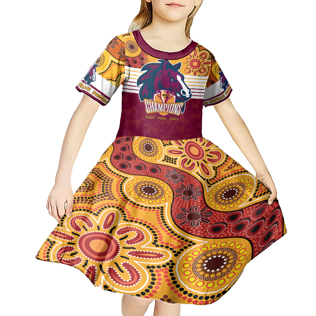 custom-nrl-broncos-champions-2023-kid-short-sleeve-dress-proud-newcastle-aboriginal-vibe