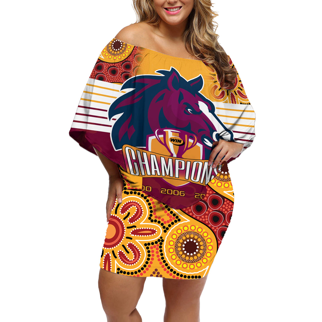 custom-nrl-broncos-champions-2023-off-shoulder-short-dress-proud-newcastle-aboriginal-vibe