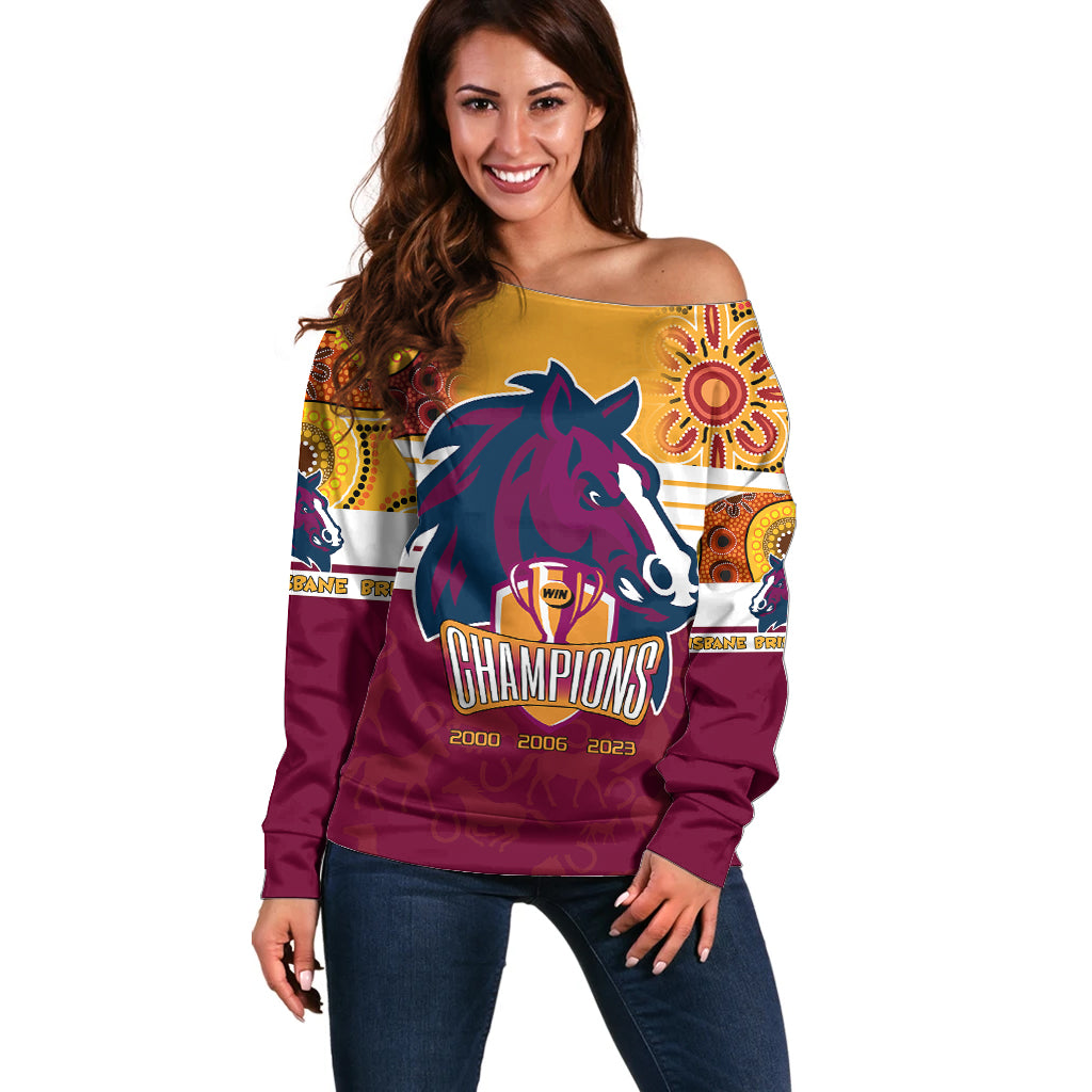 custom-nrl-broncos-champions-2023-off-shoulder-sweater-proud-newcastle-aboriginal-vibe