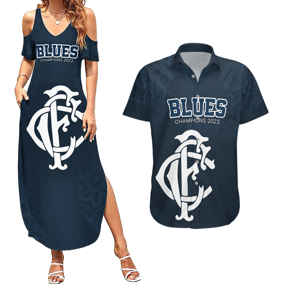 afl-blues-champions-2023-couples-matching-summer-maxi-dress-and-hawaiian-shirt-proud-carlton-aboriginal-vibe