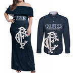 custom-afl-blues-champions-2023-couples-matching-off-shoulder-maxi-dress-and-long-sleeve-button-shirts-proud-carlton-aboriginal-vibe