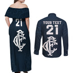 custom-afl-blues-champions-2023-couples-matching-off-shoulder-maxi-dress-and-long-sleeve-button-shirts-proud-carlton-aboriginal-vibe