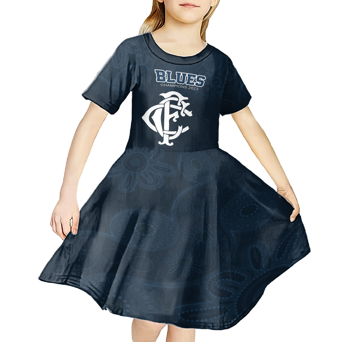custom-afl-blues-champions-2023-kid-short-sleeve-dress-proud-carlton-aboriginal-vibe