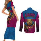 afl-lions-champions-2023-couples-matching-short-sleeve-bodycon-dress-and-long-sleeve-button-shirts-proud-brisbane-aboriginal-vibe
