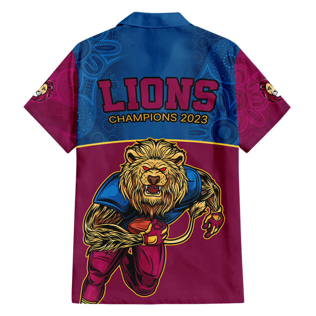 afl-lions-champions-2023-family-matching-off-shoulder-maxi-dress-and-hawaiian-shirt-proud-brisbane-aboriginal-vibe