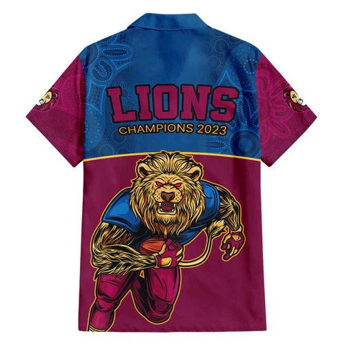 afl-lions-champions-2023-family-matching-short-sleeve-bodycon-dress-and-hawaiian-shirt-proud-brisbane-aboriginal-vibe