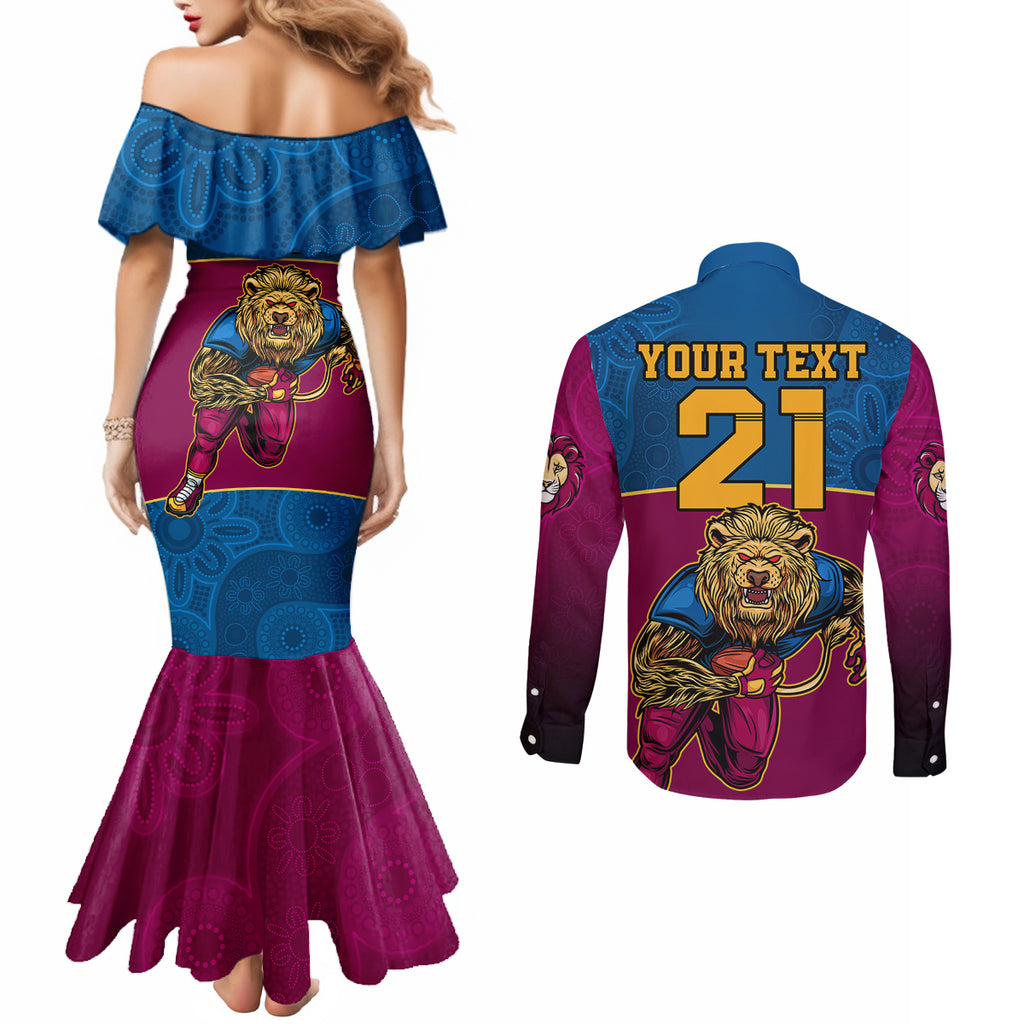 custom-afl-lions-champions-2023-couples-matching-mermaid-dress-and-long-sleeve-button-shirts-proud-brisbane-aboriginal-vibe