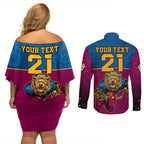 custom-afl-lions-champions-2023-couples-matching-off-shoulder-short-dress-and-long-sleeve-button-shirts-proud-brisbane-aboriginal-vibe