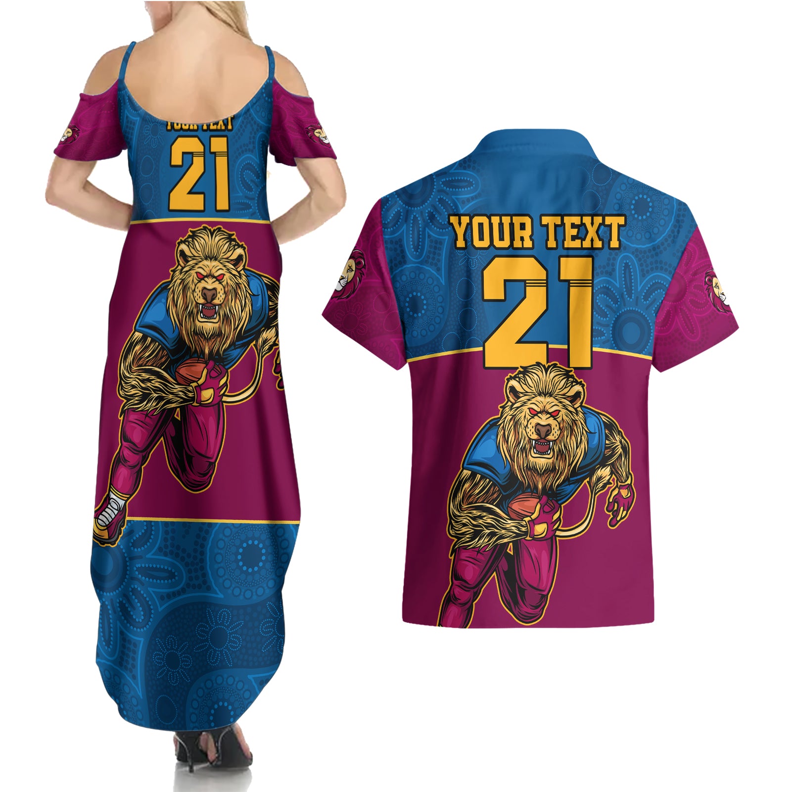 custom-afl-lions-champions-2023-couples-matching-summer-maxi-dress-and-hawaiian-shirt-proud-brisbane-aboriginal-vibe