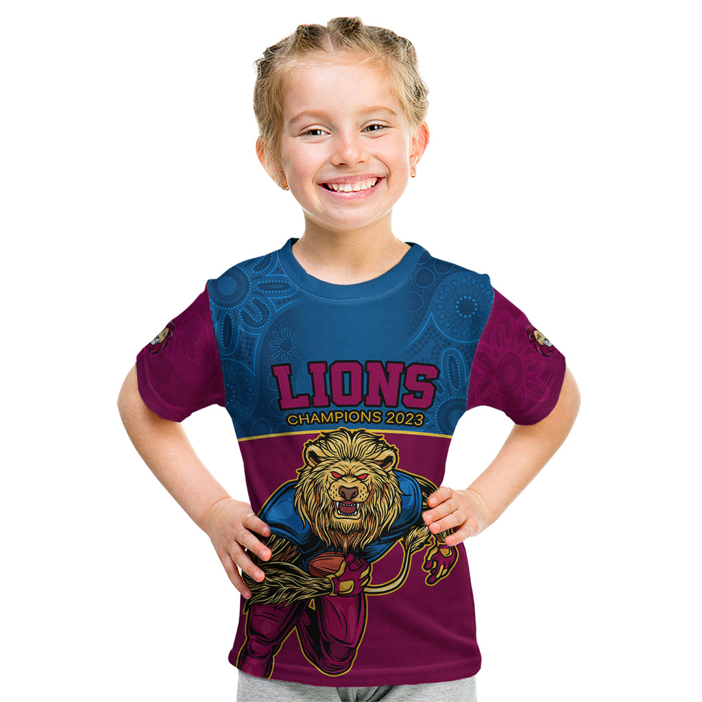 custom-afl-lions-champions-2023-kid-t-shirt-proud-brisbane-aboriginal-vibe