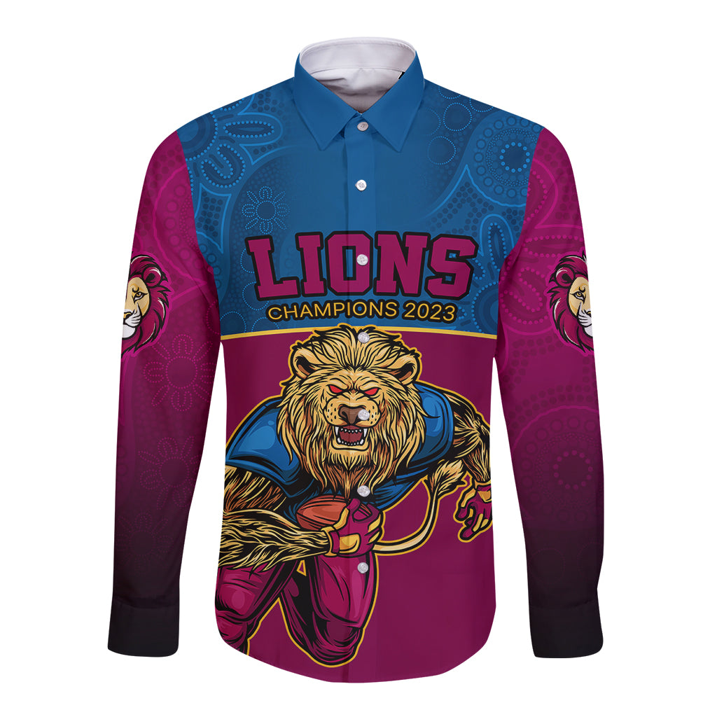 custom-afl-lions-champions-2023-long-sleeve-button-shirt-proud-brisbane-aboriginal-vibe