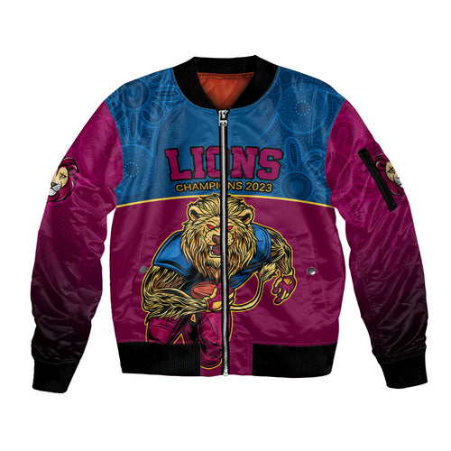 custom-afl-lions-champions-2023-sleeve-zip-bomber-jacket-proud-brisbane-aboriginal-vibe