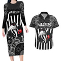 afl-magpies-champions-2023-couples-matching-long-sleeve-bodycon-dress-and-hawaiian-shirt-proud-collingwood-aboriginal-vibe
