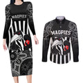 afl-magpies-champions-2023-couples-matching-long-sleeve-bodycon-dress-and-long-sleeve-button-shirts-proud-collingwood-aboriginal-vibe
