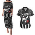 afl-magpies-champions-2023-couples-matching-puletasi-dress-and-hawaiian-shirt-proud-collingwood-aboriginal-vibe