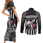 afl-magpies-champions-2023-couples-matching-short-sleeve-bodycon-dress-and-long-sleeve-button-shirts-proud-collingwood-aboriginal-vibe