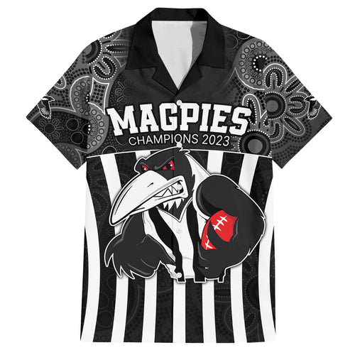 afl-magpies-champions-2023-family-matching-long-sleeve-bodycon-dress-and-hawaiian-shirt-proud-collingwood-aboriginal-vibe
