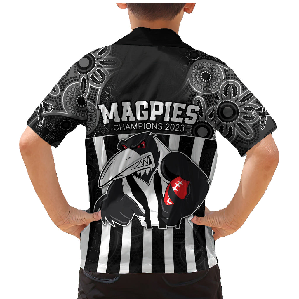 afl-magpies-champions-2023-family-matching-mermaid-dress-and-hawaiian-shirt-proud-collingwood-aboriginal-vibe