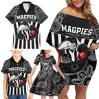 afl-magpies-champions-2023-family-matching-off-shoulder-short-dress-and-hawaiian-shirt-proud-collingwood-aboriginal-vibe